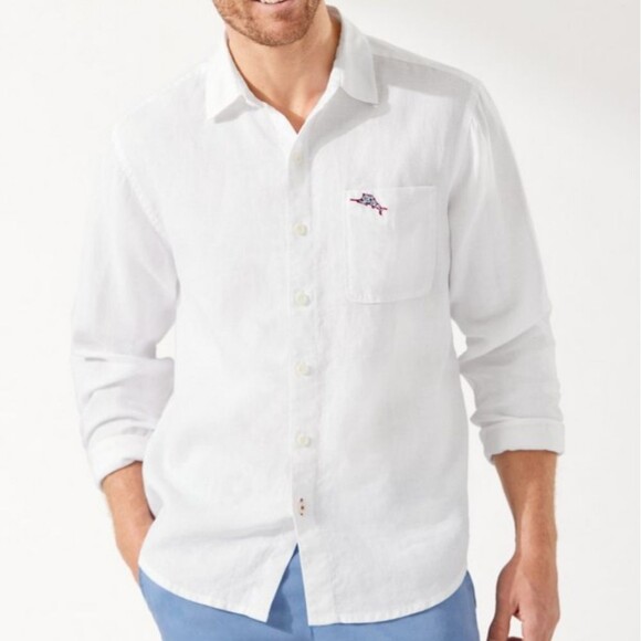 Tommy Bahama Americana Palms Linen Shirt - Picture 13 of 14